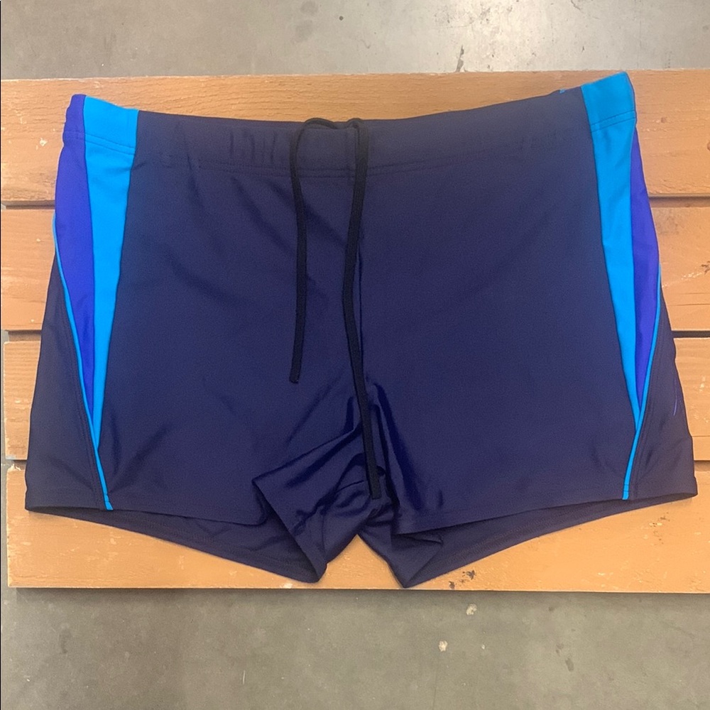 Speedo Blue Athletic Swim Trunks
